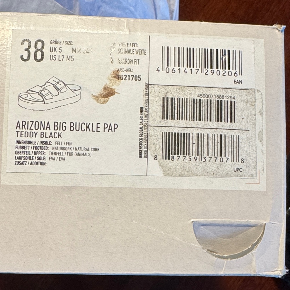 Papillio Arizona Big Buckle Pap Cozy Teddy Black Sherpa Sandal Slides - Picture 2 of 11